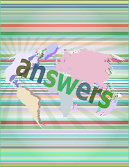 Image showing Education concept: words answers on digital background vector illustration