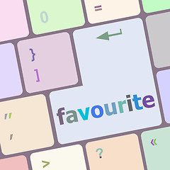 Image showing favourite button on computer pc keyboard key vector illustration