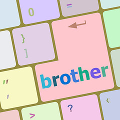 Image showing brother word on keyboard key vector illustration