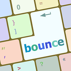 Image showing bounce button on computer pc keyboard key vector illustration