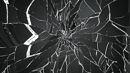 Image showing Demolished and Shattered glass isolated on white