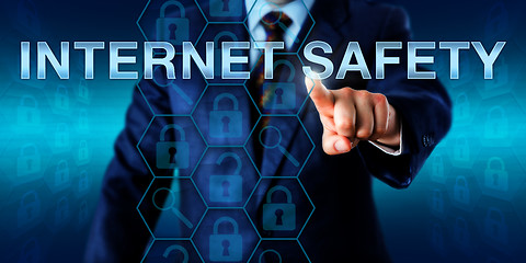 Image showing Enterprise Web User Pushing INTERNET SAFETY