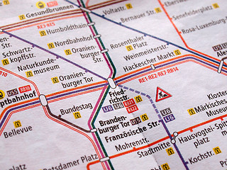 Image showing Detail of Berlin subway map