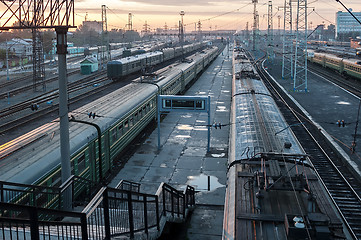 Image showing Novosibirsk railway station in twilight. Russia