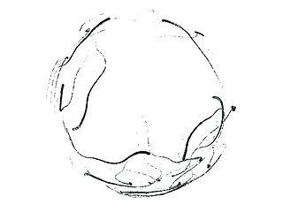 Image showing Dark liquid drops mixing and formation isolated