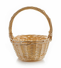 Image showing wooden basket on white background