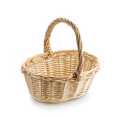 Image showing wooden basket on white background