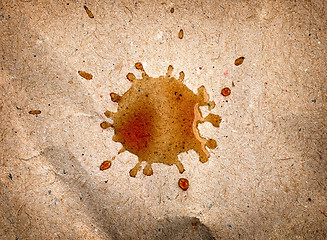 Image showing coffee stain on old brown paper