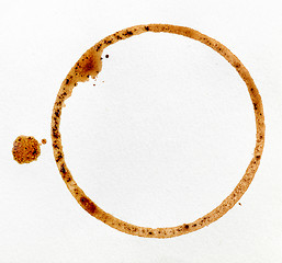 Image showing coffee stain on white paper