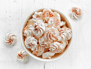 Image showing bowl of meringue cookies