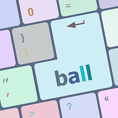 Image showing word ball on computer pc keyboard vector illustration