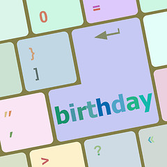 Image showing call some party fun with the computer button birthday vector illustration