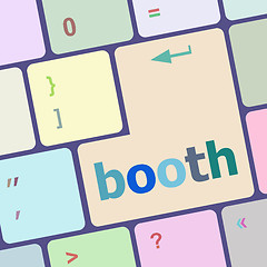 Image showing booth button on computer pc keyboard key vector illustration