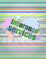 Image showing word insurance services on digital screen 3d vector illustration