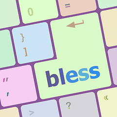 Image showing bless text on computer keyboard key - business concept vector illustration