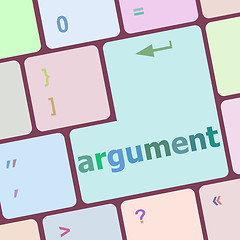 Image showing Keyboard with white Enter button, argument word on it vector illustration