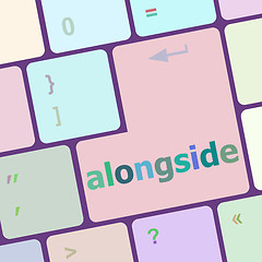 Image showing alongside words concept with key on keyboard vector illustration