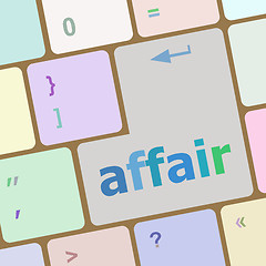 Image showing computer keyboard keys, affair word vector illustration