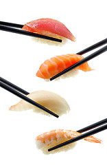 Image showing various sushi on white background