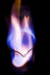 Image showing burning alcohol in flask