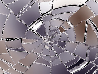 Image showing Cracked and Splitted colorful glass on black