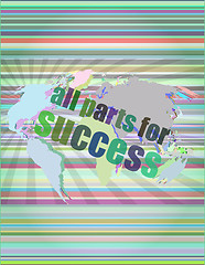 Image showing all parts for success text on digital touch screen interface vector illustration