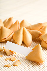 Image showing fortune cookies with blank paper