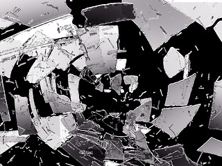 Image showing Glass destruction isolated on black