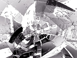 Image showing Pieces of Destructed glass on white
