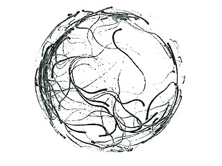 Image showing Dark fluid flow drops mixing and formation isolated