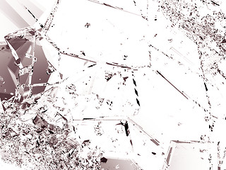 Image showing Broken or cracked glass on white