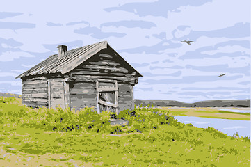 Image showing Vector house at the river