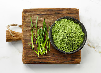 Image showing bowl of wheat sprout powder