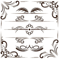 Image showing Vector set of bookplates and corners for design