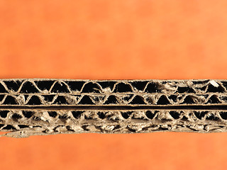 Image showing Brown corrugated cardboard background