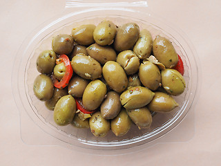 Image showing Green olives vegetables