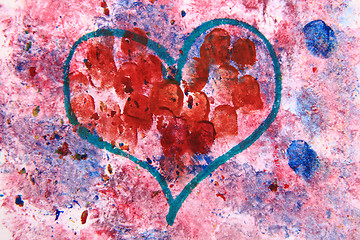 Image showing water colors heart