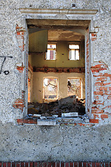 Image showing old window from damaged house 