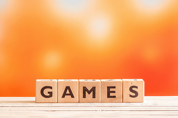 Image showing Games word on wooden cubes