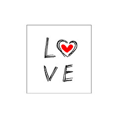 Image showing Word ''Love'' with abstract heart 