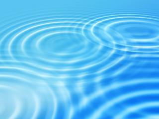 Image showing Abstract blue background with concentric ripples