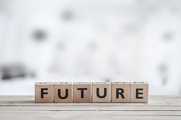 Image showing Future sign on a table