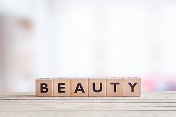 Image showing Beauty sign in a girls room
