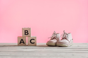 Image showing Baby shoes learning how to walk