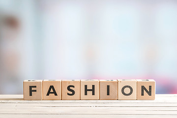 Image showing Fashion sign made of wooden blocks