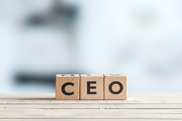 Image showing CEO title on a wooden sign