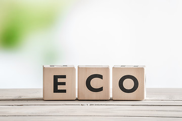 Image showing Eco word on wooden cubes