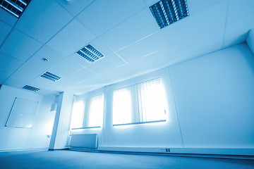 Image showing Empty office in blue colors