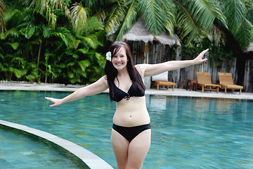Image showing Girl wearing a black bikini