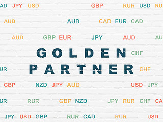 Image showing Business concept: Golden Partner on wall background